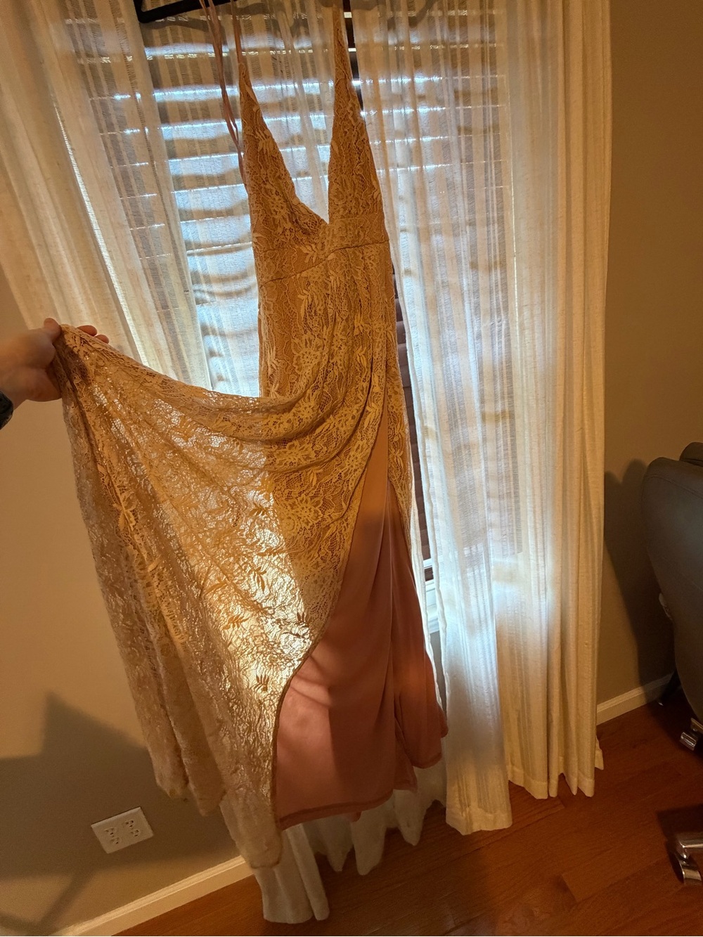 Stolen Moments Dusty Pink Lace-Up Lace Maxi Dress from Lulu’s